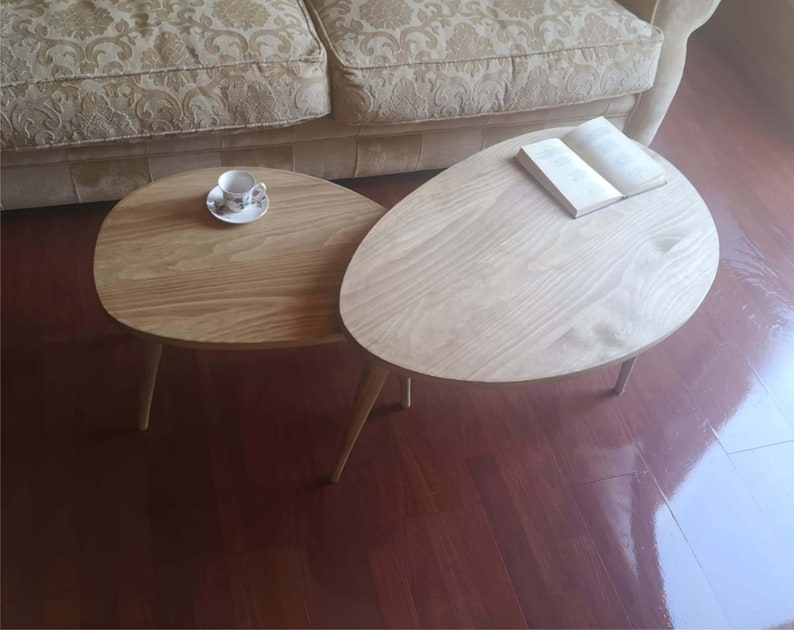 Coffee Table Set / Pine Coffee Table / Rustic Wood Coffee Table / Solid Pine Wood / Ref. 0085 / Handmade in Toledo by DValenti Furniture zdjęcie 3