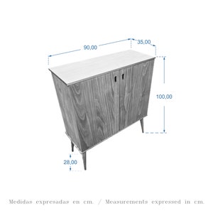 Large capacity chest of drawers in solid pine, with 2 doors and 2 shelves inside. 00327 zdjęcie 5