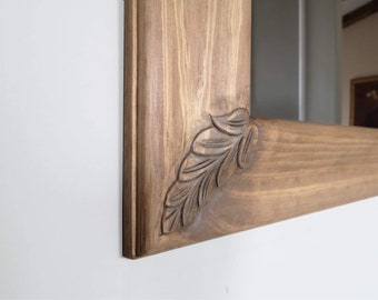 Espejo de madera / Espejo de madera tallada / Espejo de madera gruesa / Ref. 00174 / Hecho a mano en Toledo por Muebles Dvalenti