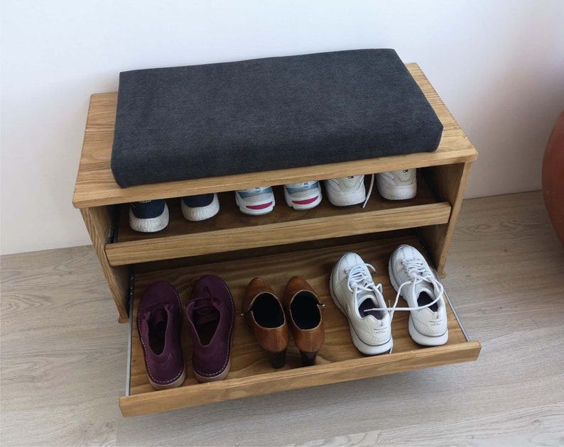 Rustic Shoe Rack With Bench/ Shoe Rack Bench Seat Storage / Etsy UK