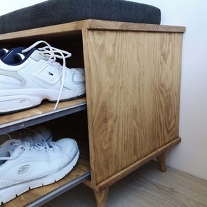 Rustic Shoe Rack with Bench/ Shoe Rack Bench Seat Storage / Rustic shoe bench / Ref. 00101 / Handmade in Toledo by DValenti