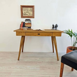 Solid wood desk | Study table with large capacity drawer | XL legs | Ref. 0020