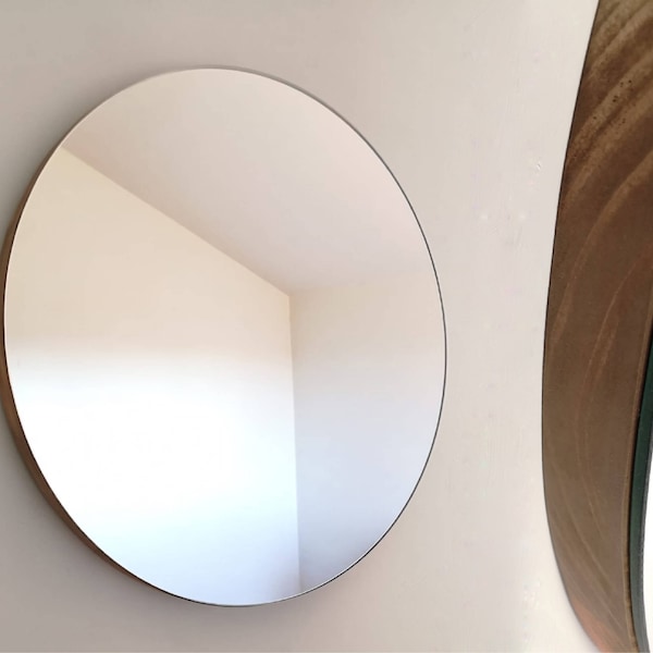 Round mirror / Round wooden mirror / Hall mirror / Living room mirror / Bathroom mirror / Ref. 00180 / Handmade by Dvalenti Furniture