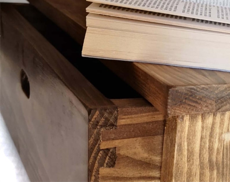 Floating Solid Pine Bedside Table / Floating Bedside Table / Etsy