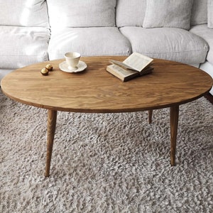 coffee table, Oval coffee table/ Wooden coffee table/ 4-leg table, Side table/ Ref. 0084 / Handmade in Toledo by Dvalenti Furniture zdjęcie 1