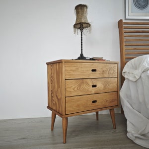 Bedside Table/ Side Table/ Rustic Nightstand Organizer/ Bedside Storage/ Wooden Bedside Table / Ref. 00206 / Handmade by Dvalenti Furniture