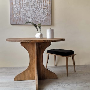 Runder Tisch, runder Holztisch, rustikaler Tisch, Ref. 00108, handgefertigt von ValentinoMöbel