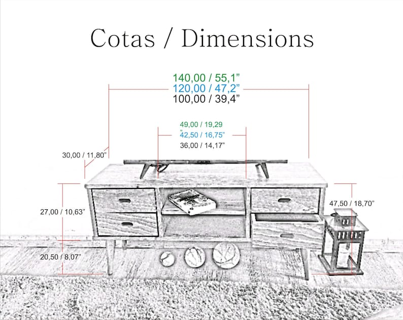 Soporte de TV rústico / pino rojo sólido tv stand / gabinete | Etsy