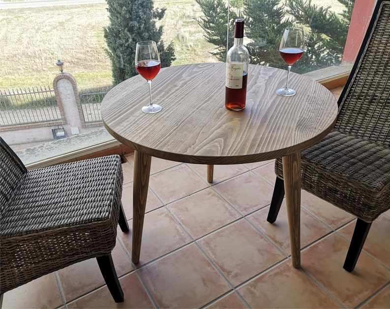 Table à manger ronde, Table ronde, table ronde en bois, table rustique, Réf. 00122, fait main par DValenti Furniture image 5