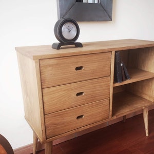 3-drawer dresser with shelDresser, Rustic Dresser, Wood Dresser, Solid Wood Bedroom, Wood Dresser Rustic, Ref. 00140, by DValenti furniture