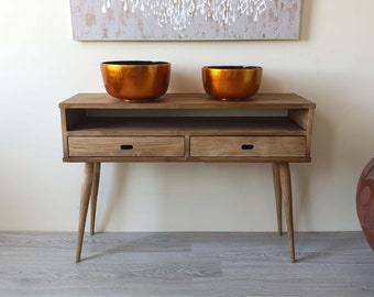 Hall furniture / hallway bench / Entryway Furniture / Rustic console / Ref. 00133 /  Handmade in Toledo by DValenti Furniture