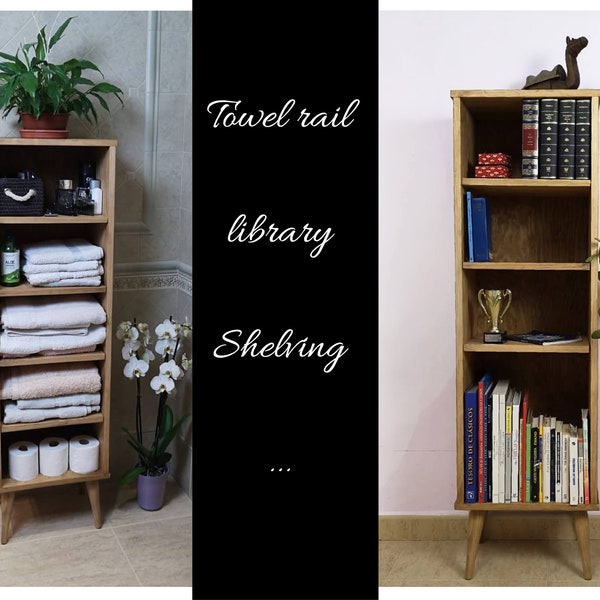 Bookcase / bookshelf / Shelving / Cabinet with shelves / Bathroom shelf / Wooden Shelving Unit / Ref. 00178