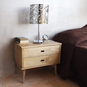 Side Table/ Bedside Table/ Rustic Nightstand Organizer/ Bedside Storage/ Wooden Bedside Table/ Ref. 00207 / Handmade by Dvalenti Furniture zdjęcie 1