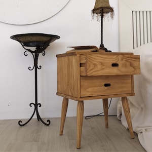 Rustic Bedside Table/ Side Table/ Rustic Nightstand Organizer/ Bedside Storage/ Wooden Bedside Table/ Ref. 00208 / Handmade by Dvalenti