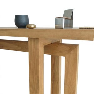 Solid Pine Mid Century Modern Console Table, Handcrafted Entryway Furniture | Ref. 00130 image 5