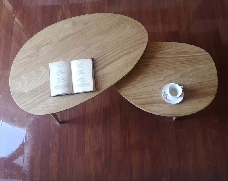 Coffee Table Set / Pine Coffee Table / Rustic Wood Coffee Table / Solid Pine Wood / Ref. 0085 / Handmade in Toledo by DValenti Furniture zdjęcie 5