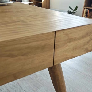 Grande table de bureau avec tiroir et bois massif / Réf. 0043 / Bureau fait main à Tolède par DValenti image 9