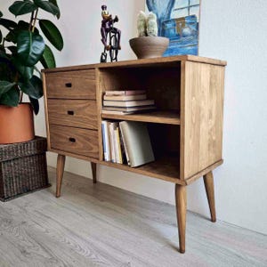 Rustic Solid Pine Wood Dresser - 3 Drawer Bedroom Storage