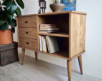 Rustic Solid Pine Wood Dresser - 3 Drawer Bedroom Storage - Ref. 00140