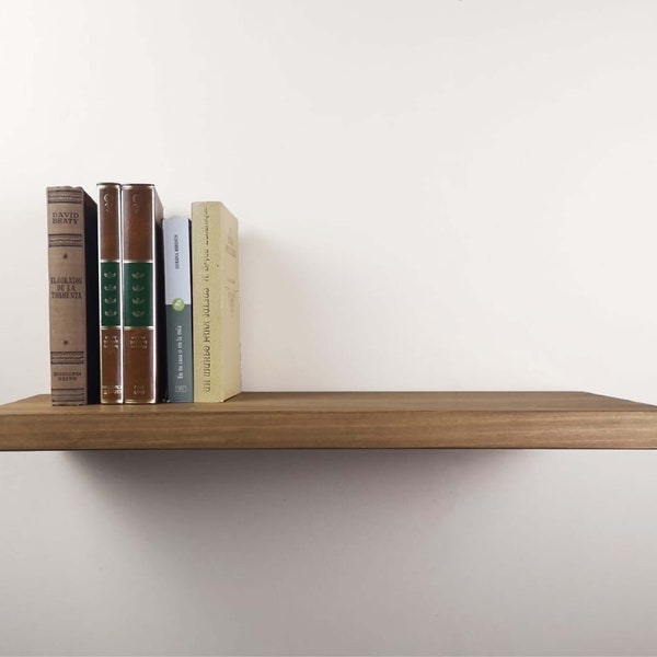 Shelving, Wall shelf, floating shelf, rustic solid wood wall shelf, Ref. 0021, Handmade in Toledo by Dvalenti Furniture