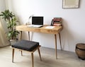 Desk / Solid wooden desk / Desk with Drawer / Office Table / Computer Desk / Modern Desk/ Rustic Desk / Ref. 0024 / Handmade by DValenti