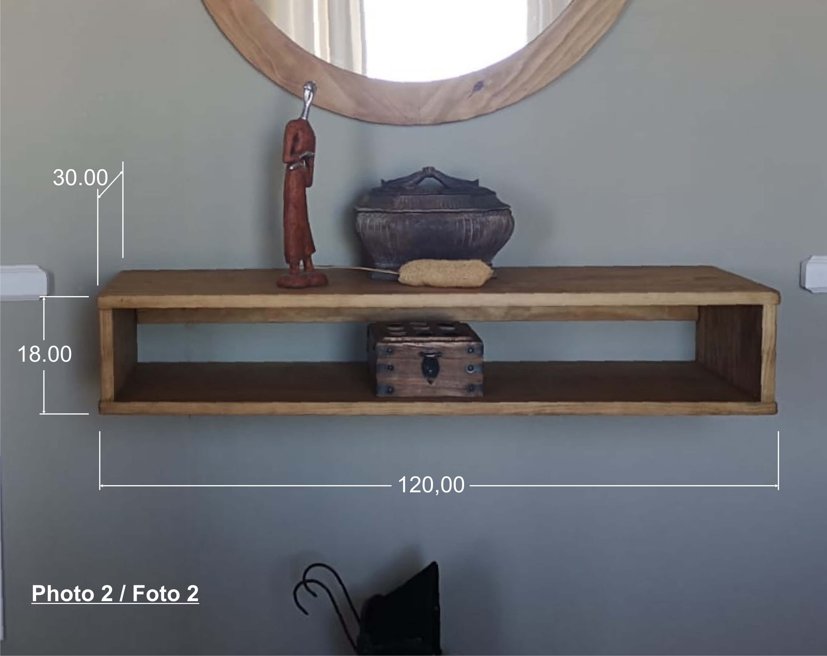 Floating Entryway Console Table Built in Solid pine/ Entryway Etsy