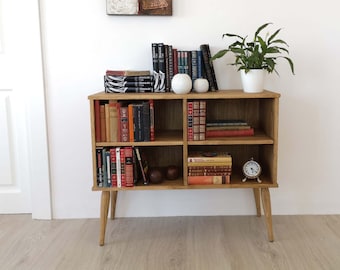 Bookcase, bookshelf, Library, Sideboard with shelves , Rustic Dresser,  Wood Dresser, Wood Dresser Rustic, Ref. 00139