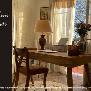 Grande table de bureau avec tiroir et bois massif / Réf. 0043 / Bureau fait main à Tolède par DValenti image 7