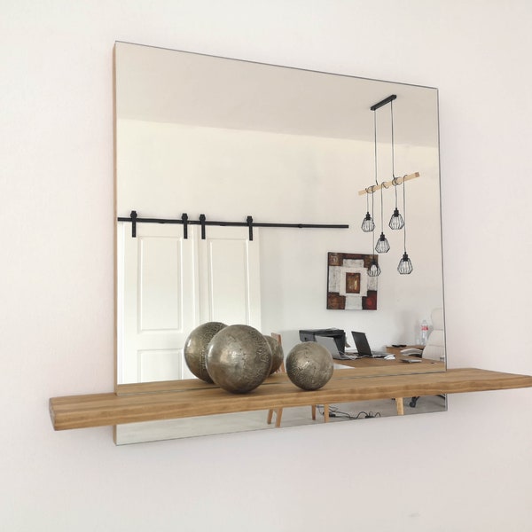 Square Mirror / Mirror with Shelf / Ref. 00862 Handmade in Toledo by Dvalenti Furniture