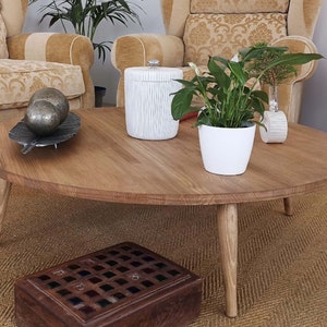 Round coffee table / Rustic coffee table / side table / rustic round table / Wooden Coffee Table / Ref. 0075 / Handmade by DValenti zdjęcie 1