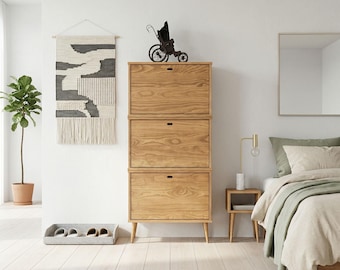 Solid Pine Modular Shoe Rack, Large Size Storage, Sustainable Furniture | Ref.00840
