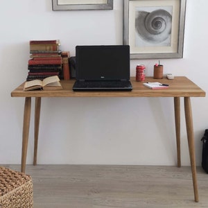 Bureau / Bureau en pin massif / Table 4 pieds / Table de bureau / Réf. 0015/ Fait main à Tolède par DValenti Furniture image 1