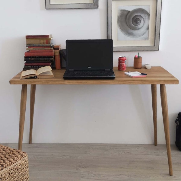 Desk / Solid pine desk / 4-leg table / office table / Ref. 0015 / Handmade in Toledo by DValenti Furniture