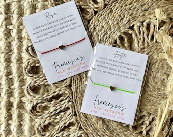 Personalized Wish Bracelet: Hen Do Gift Bag, Bridesmaid Present