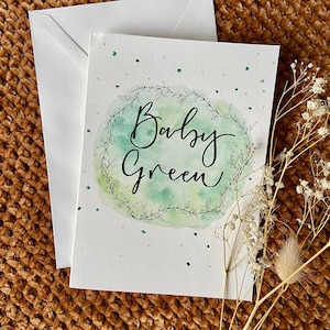 Nueva tarjeta de bebé personalizada / Tarjeta de bebé nueva pintada original / Tarjeta pintada a mano / Nuevo regalo de bebé / Tarjeta personalizada / Welcome To The World Card