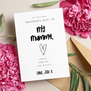 Gepersonaliseerde eerste moederdagkaart, eerste moederdag, van uw babykaart, aangepaste moederdagkaart, eerste moederdag, mummiekaart, moederkaart
