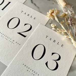 Personalised Classic Modern Table Numbers / Wedding Table Numbers ...