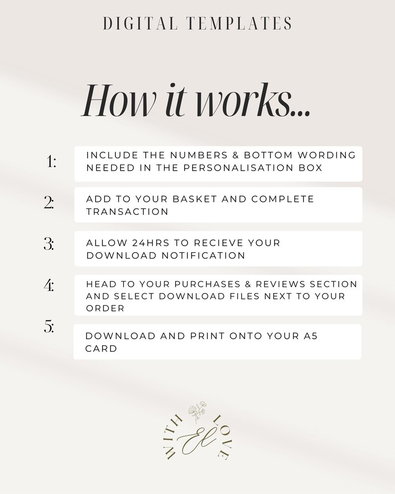 Luxury Customised Wedding Table Numbers, Printable PDF Wedding Table ...