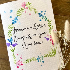 Gefeliciteerd met uw nieuwe home card / gepersonaliseerde nieuwe home card / je hebt verplaatst kaart / felicitatiekaart / gepersonaliseerde home card