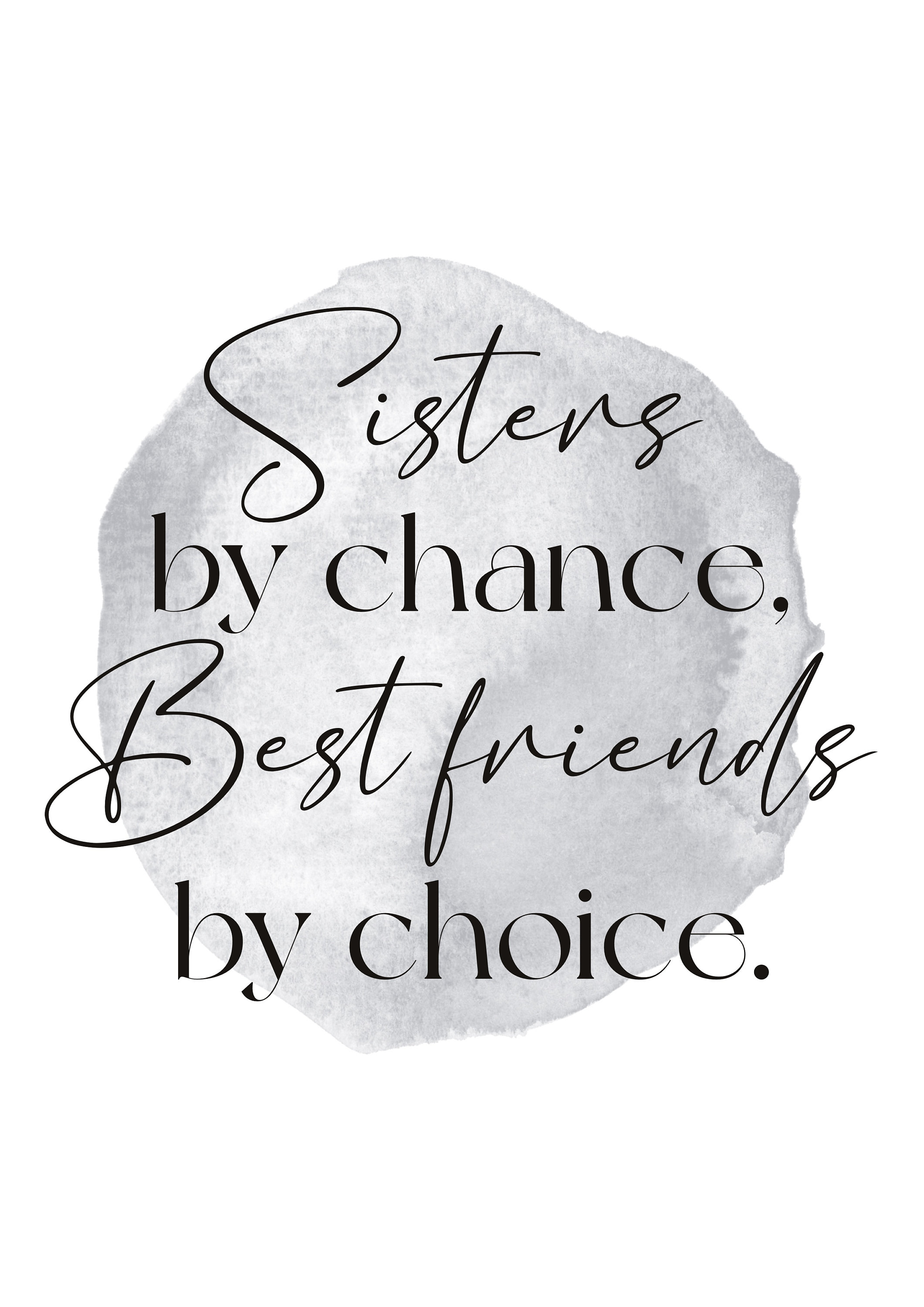 Sister Quote / Sisters by Chance Best Friends by Choice Quote /  Personalised Sister Gift / Watercolour Sister Quote / Friendship Gift -  Etsy Finland, image size:2121x3000