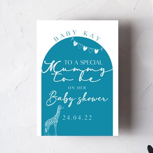 Gepersonaliseerde babyshowerkaart / mummie to be-kaart / babyshowercadeau / gepersonaliseerde babykaart / mama te worden kaart / nieuwe babykaart / blauw / roze