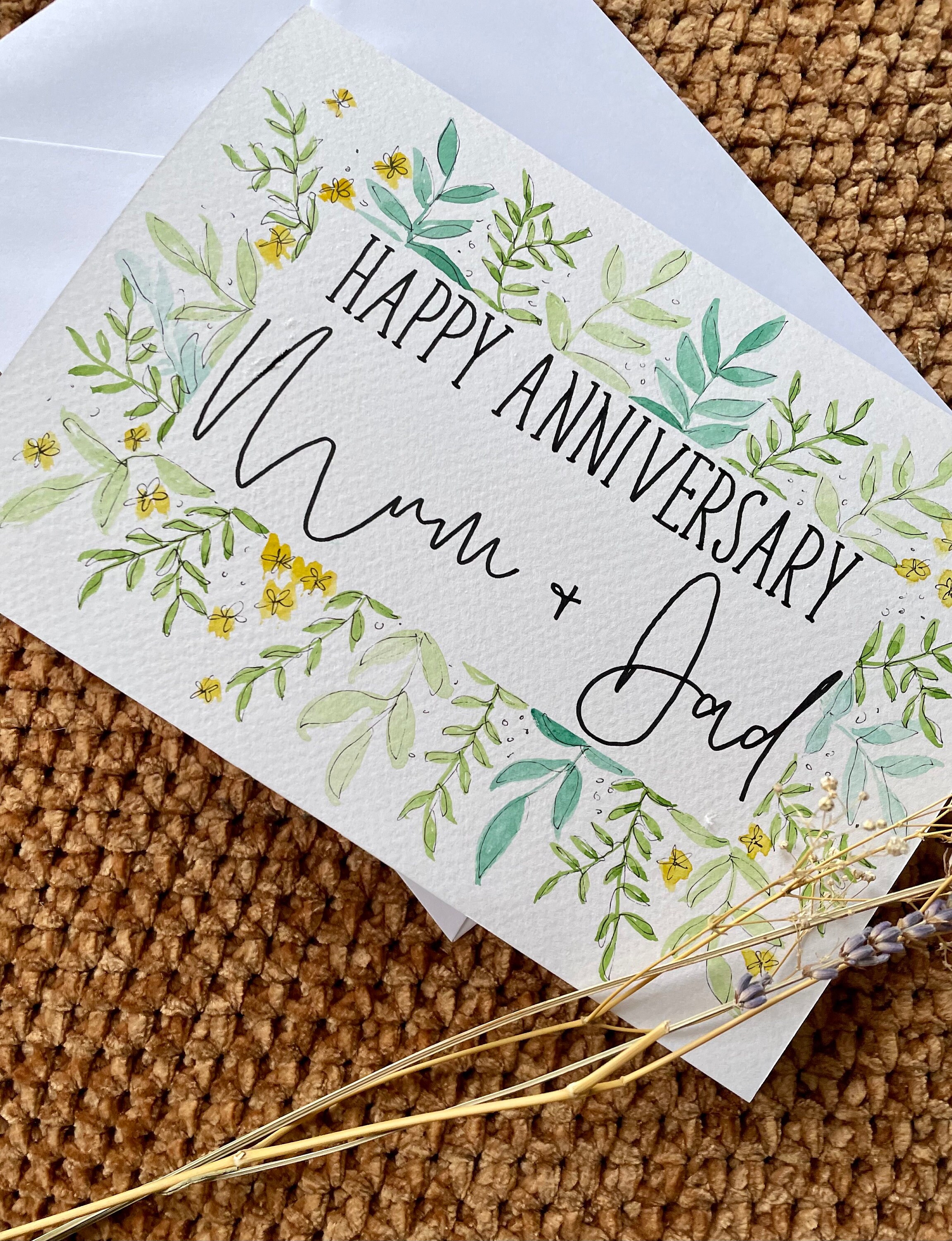 Personalised Happy Anniversary Card / Handmade Anniversary Card / Happy ...