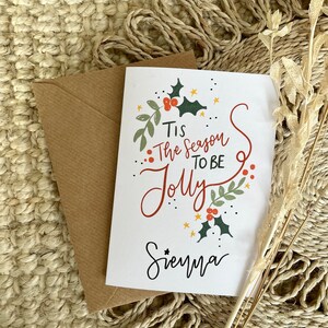 Cartão de Natal pequeno personalizado/cartão de Natal especial/lembrança de Natal/cartão de família personalizado/cartão festivo da temporada