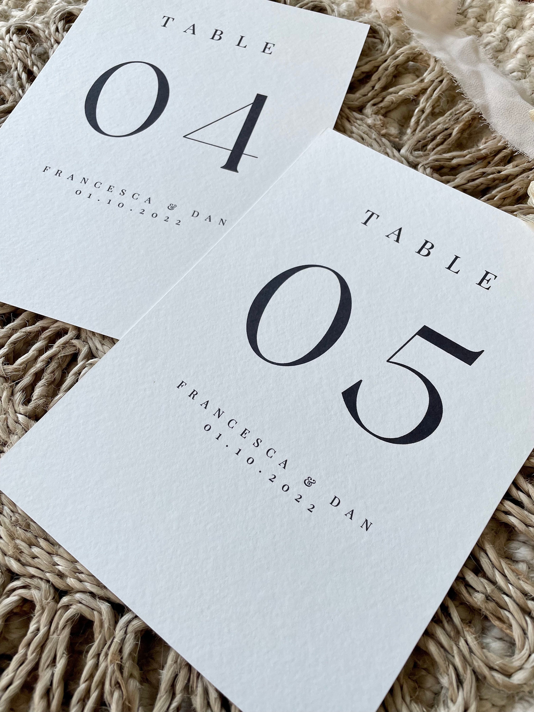 Personalised Classic Modern Table Numbers / Wedding Table Numbers ...
