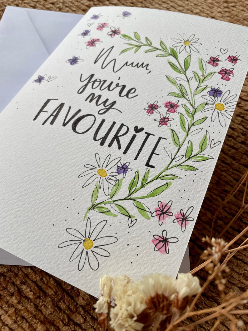 Mum, You're My favourite Card / Handmade Mother's Day Card / Happy Mother's Day Card / Mom / Mum / Personalised Card for Mother's Day / image 2