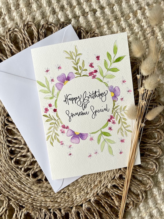 Lavender Checked “Congratulations” Hand Painted Art Card Lavender Checked “Congratulations” Hand Painted Art Card