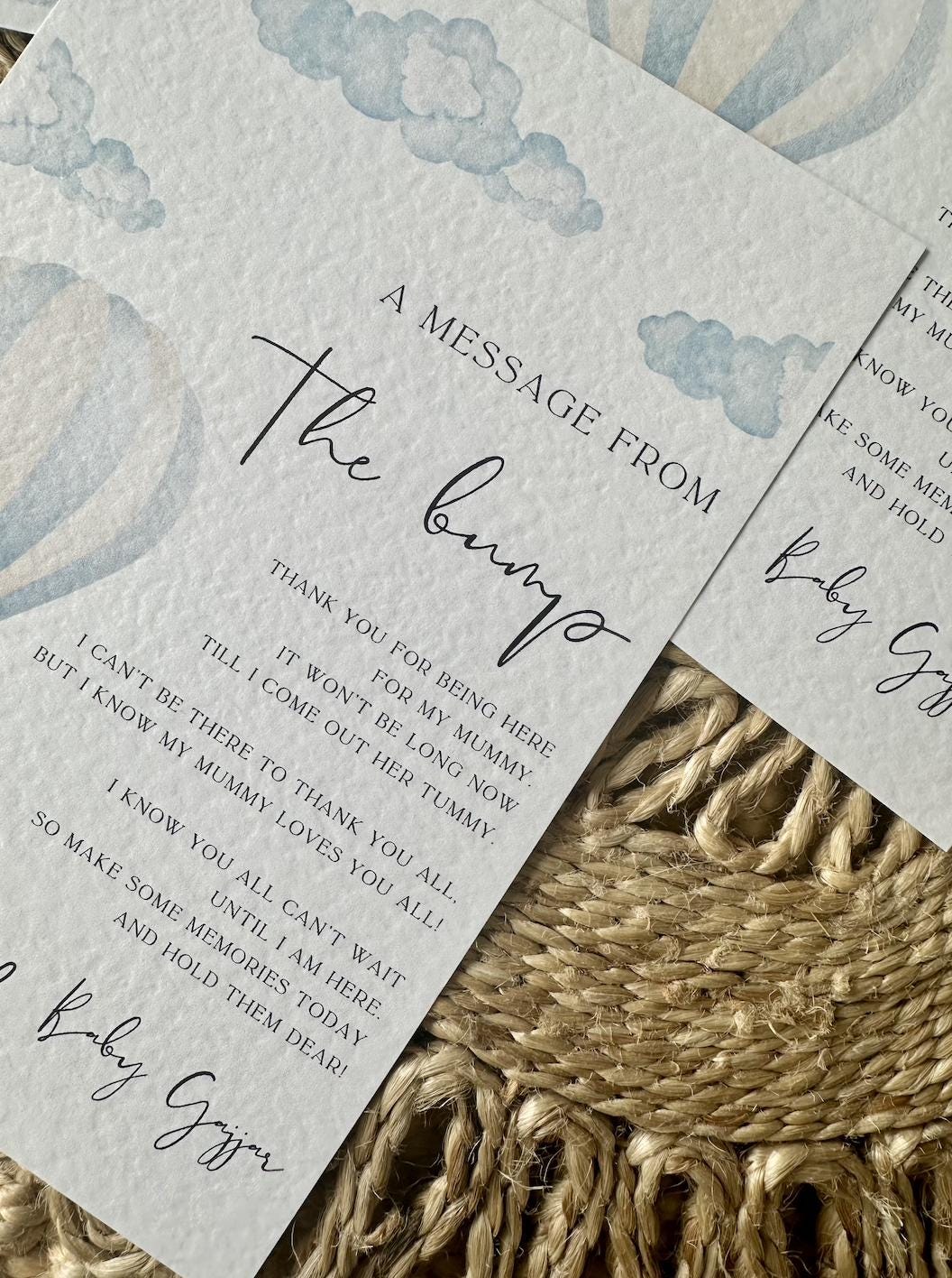 Custom Message From the Bump Baby Shower Note, Baby Shower Game, Hot ...