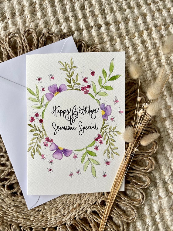 Lavender Checked “Congratulations” Hand Painted Art Card Lavender Checked “Congratulations” Hand Painted Art Card