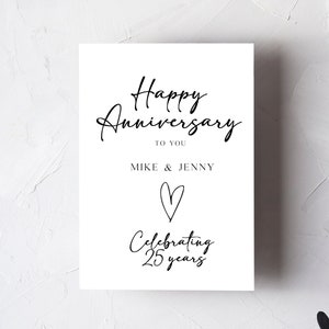 Verjaardagskaart / Gepersonaliseerde verjaardagskaart / Gelukkige verjaardagskaart / 25 jaar getrouwd / 1e huwelijksverjaardag / gepersonaliseerde kaart