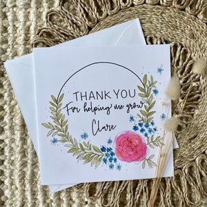 Gracias por ayudarme a hacer crecer la tarjeta de maestro / Tarjeta de maestro personalizada / Gracias asistente de enseñanza / Gracias maestro / Tarjeta personalizada